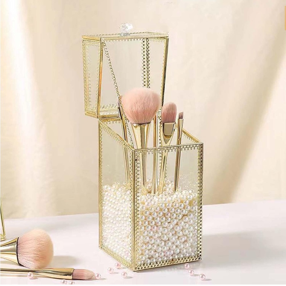 Vintage Gold Makeup Brush Holder
